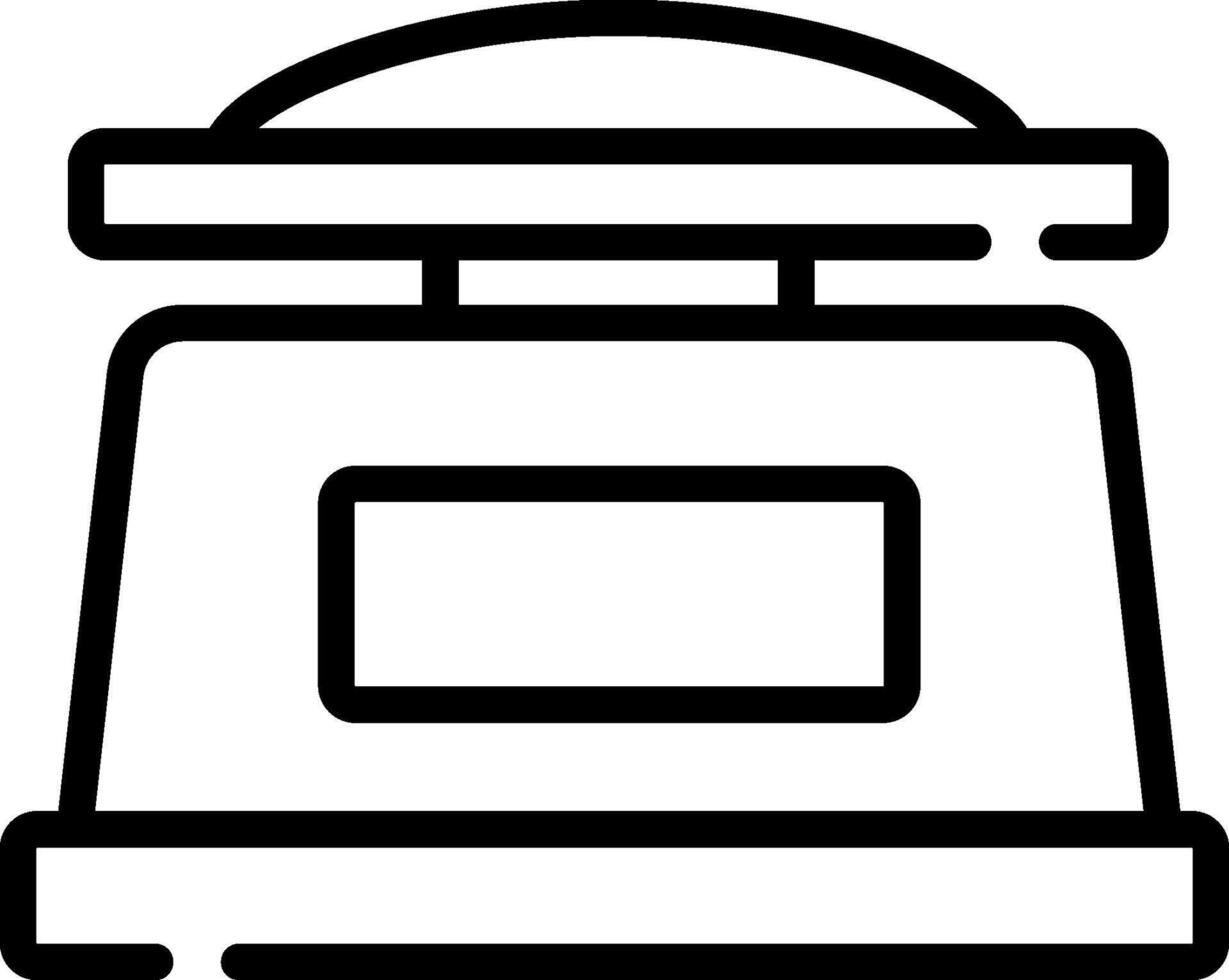 A black and white illustration of a kitchen scale vector