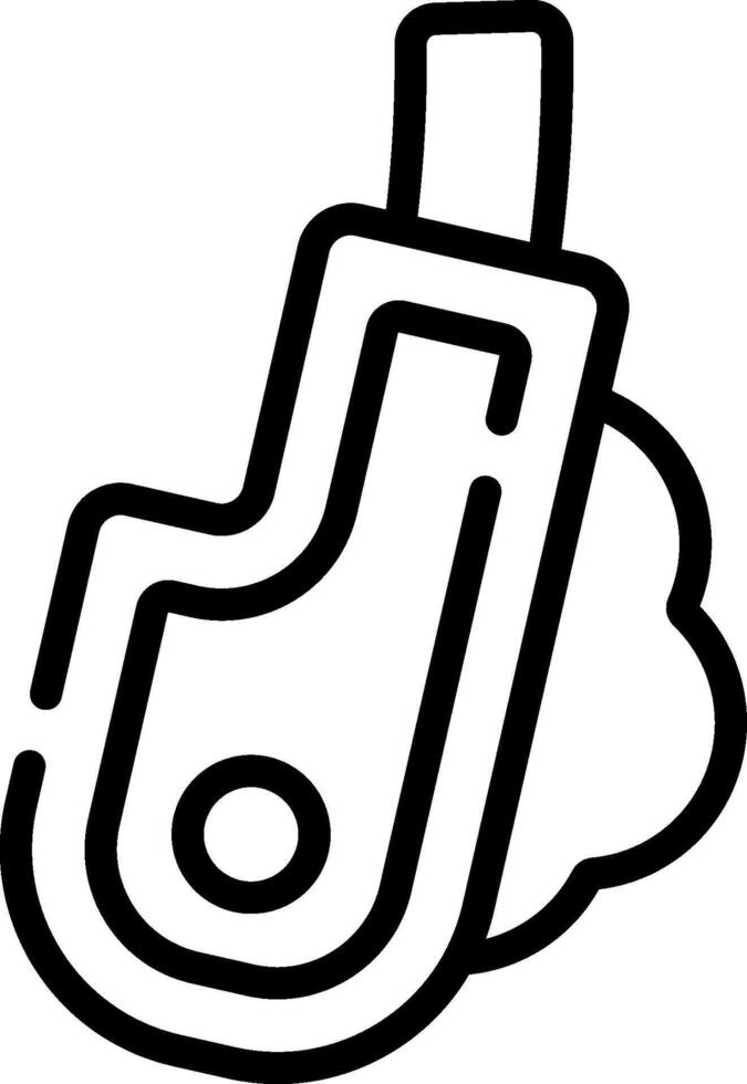 A black and white drawing of a cigarette vector