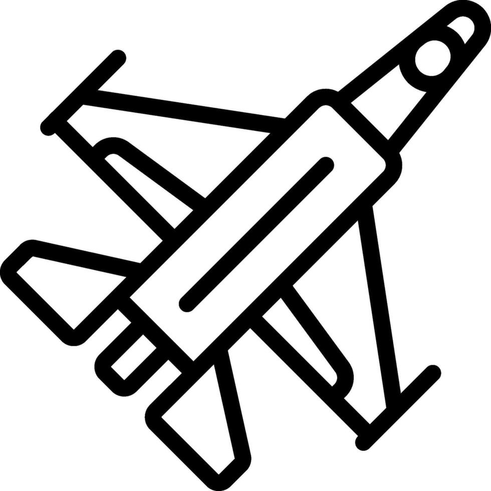 A jet fighter plane icon on a white background vector