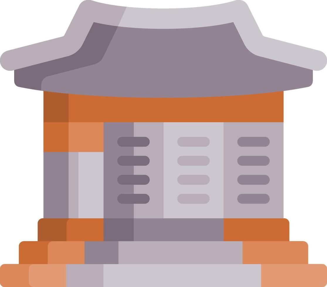 A statue with a roof and a window vector