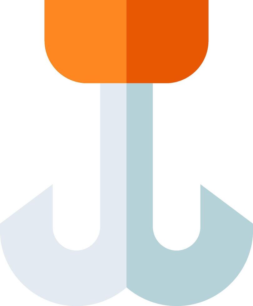 A hook with an orange handle and a white background vector