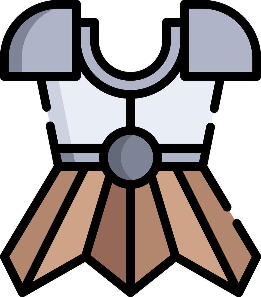 A cartoon armor with a shield on it vector
