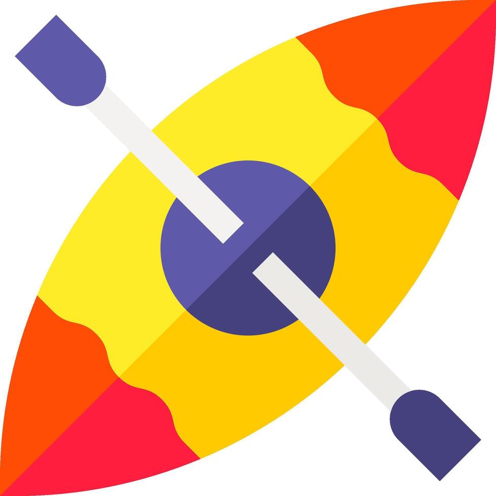 A colorful boat with two paddles on it vector