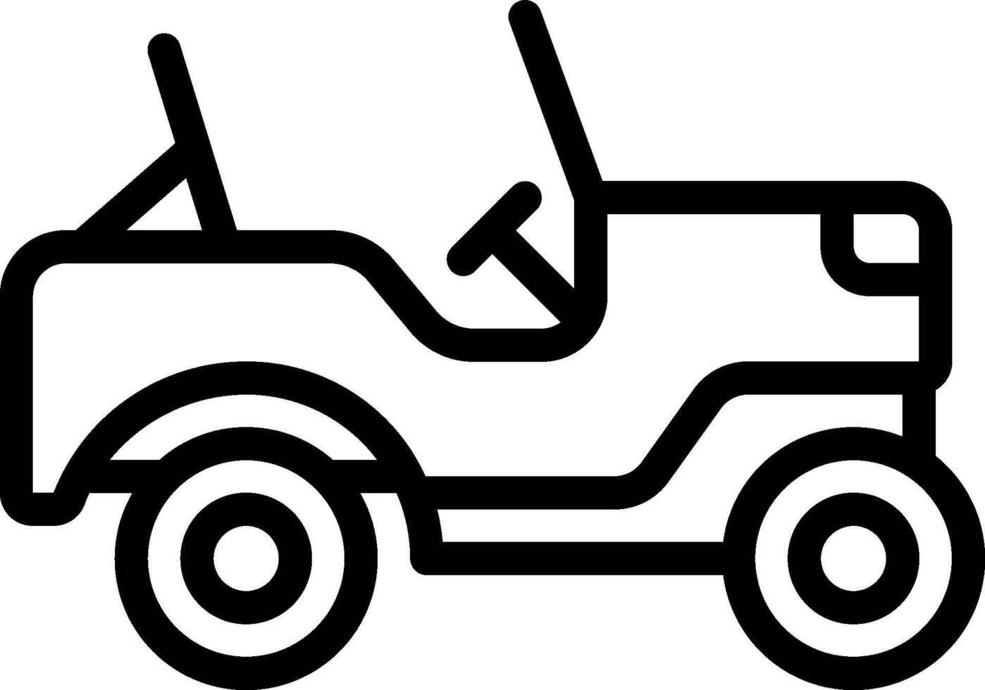 A black and white drawing of a small car vector