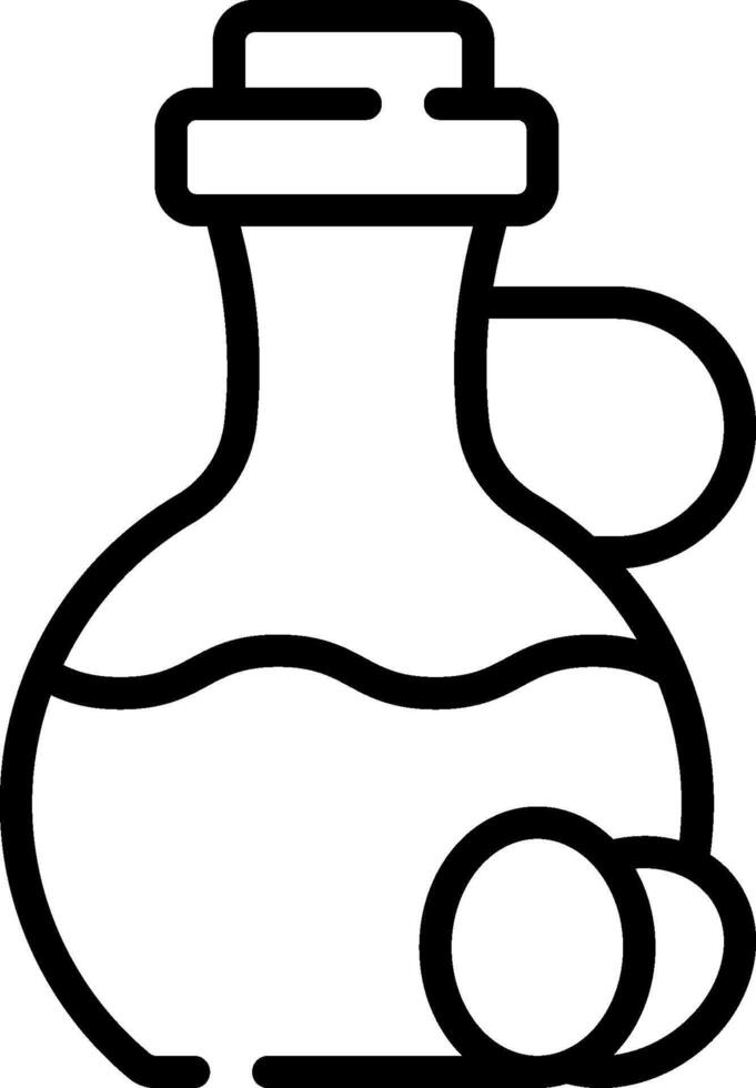 A jug with a bottle of oil and a spoon vector