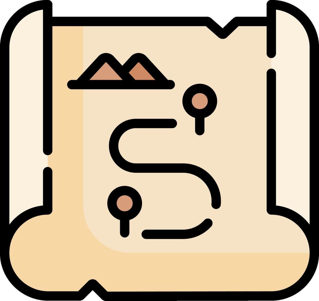 A treasure map icon on a white background vector
