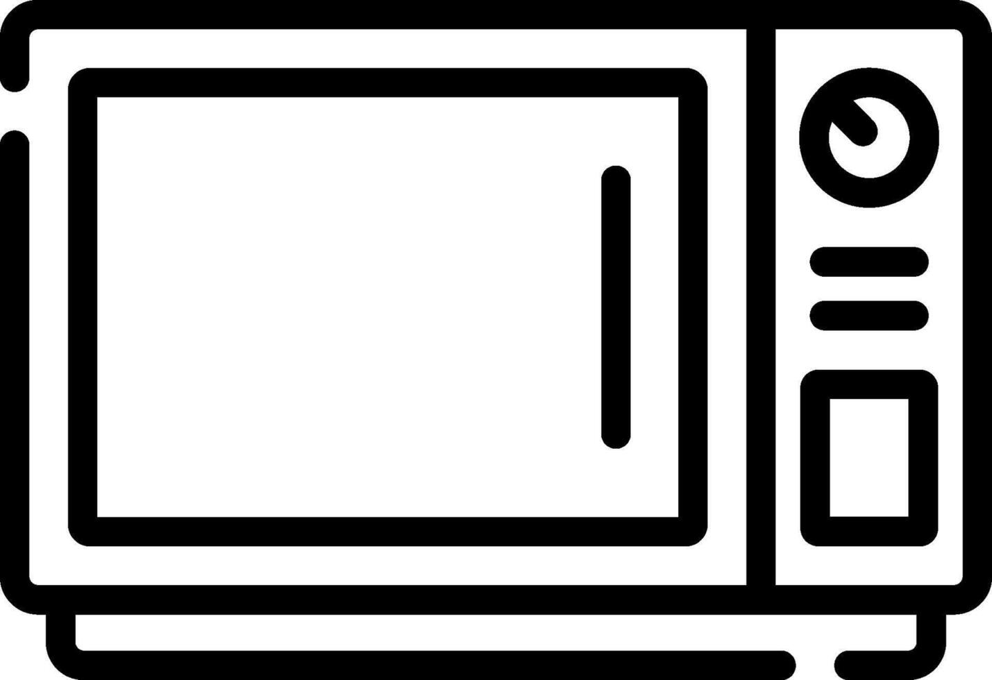 Microwave icon, black and white vector