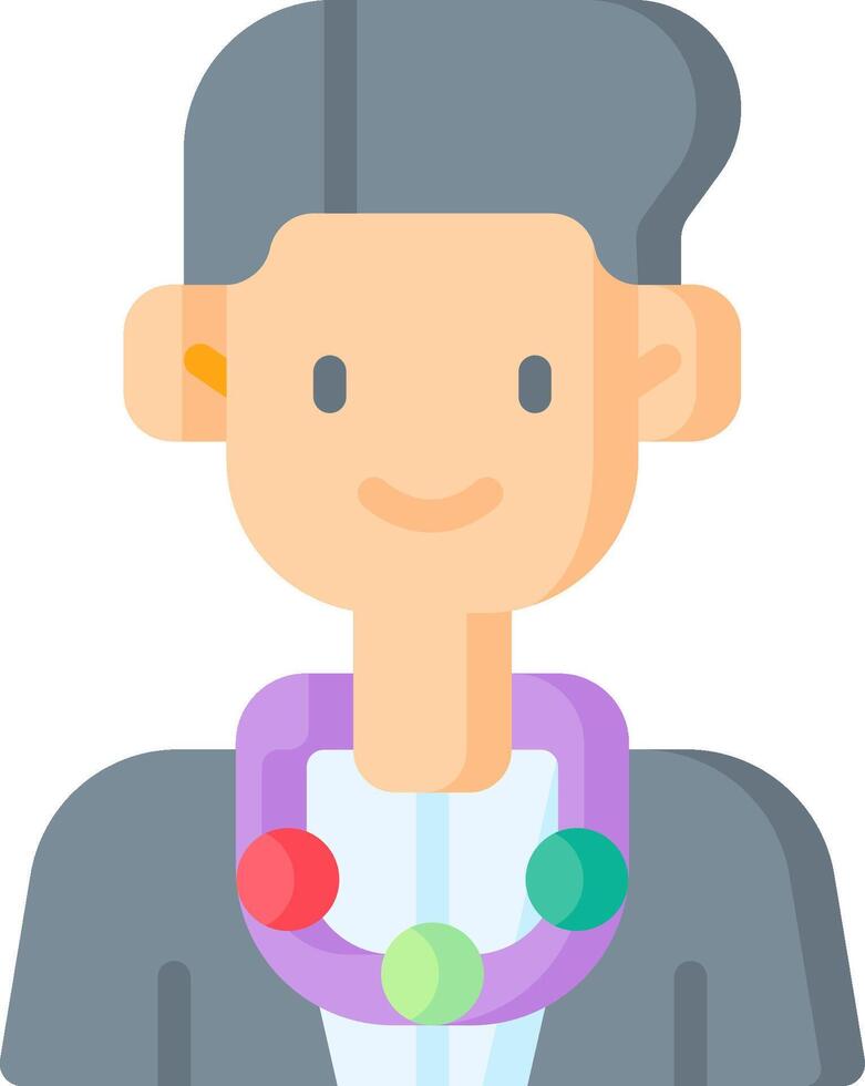A man wearing a necklace with colorful beads vector