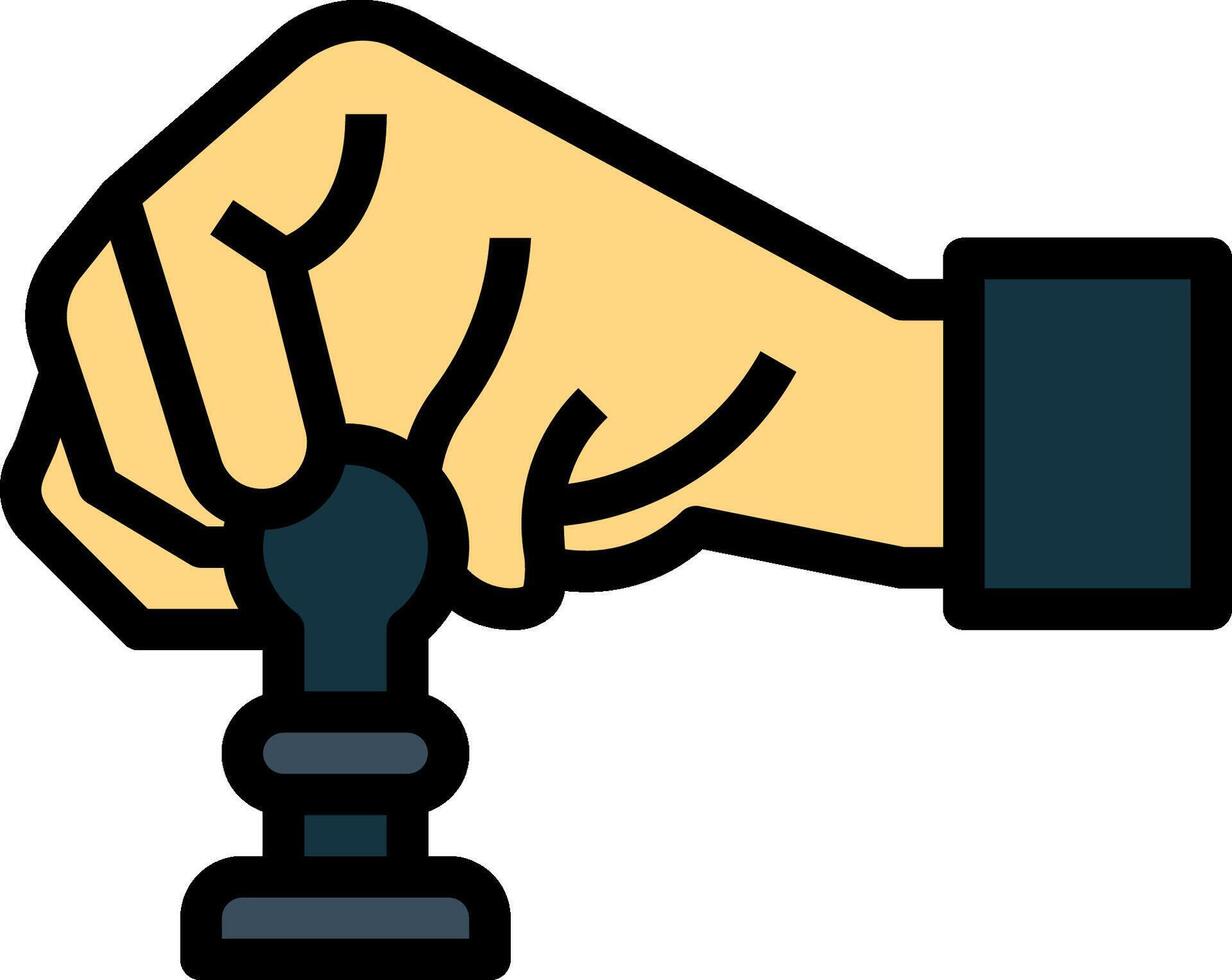 Hand holding a chess piece icon vector