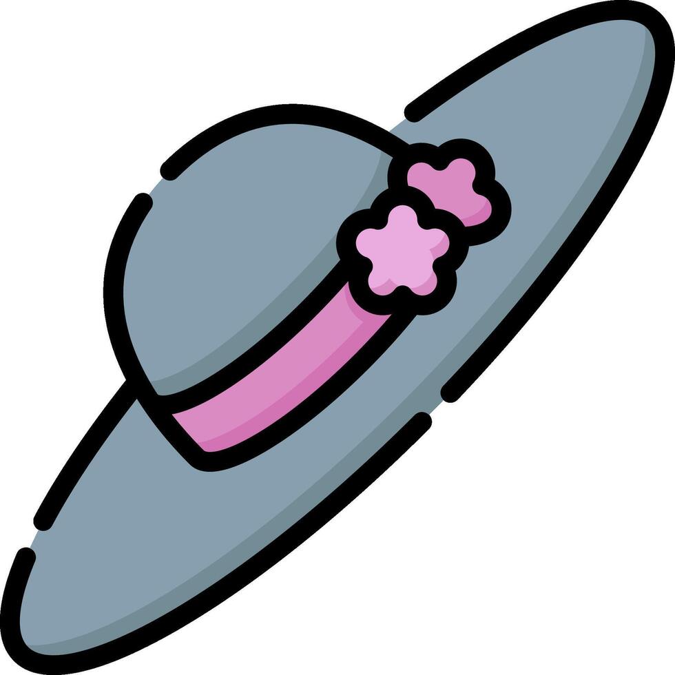 A hat with pink flowers on it vector