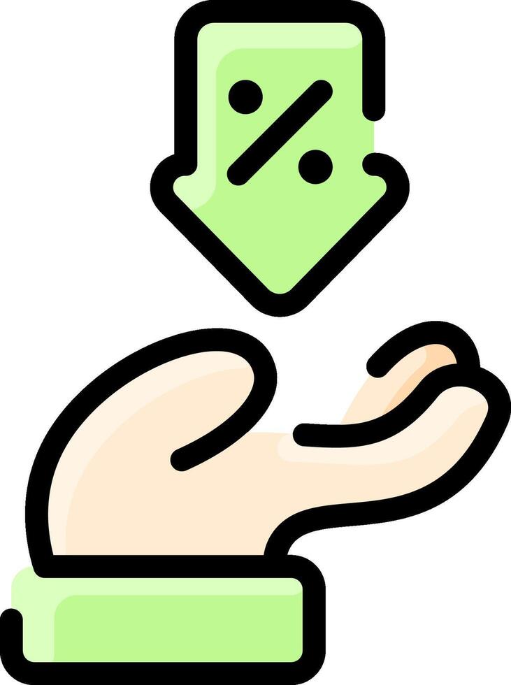 Hand with green arrow and dollar sign vector