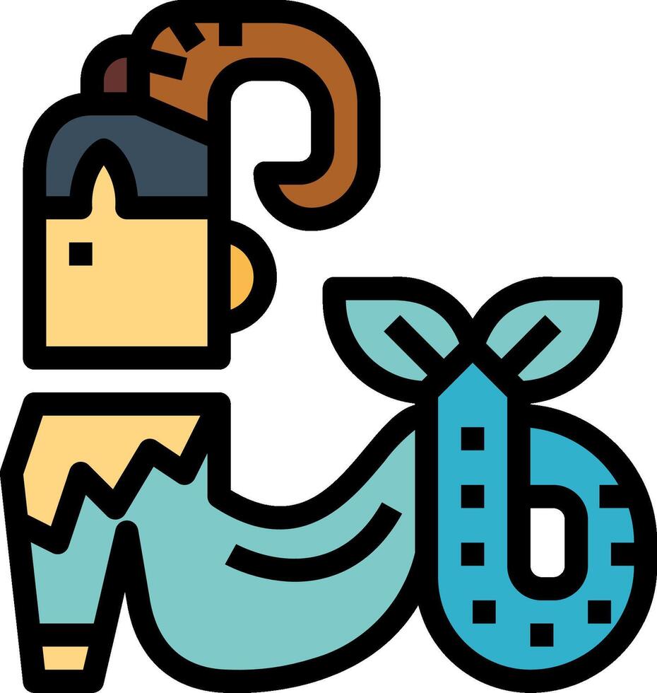 A cartoon character with a fish tail and a tail vector