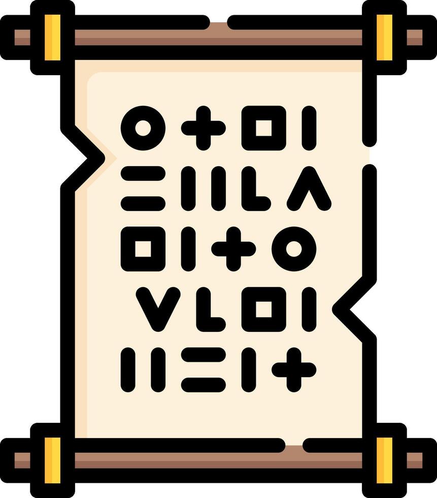 An old scroll with numbers and letters on it vector