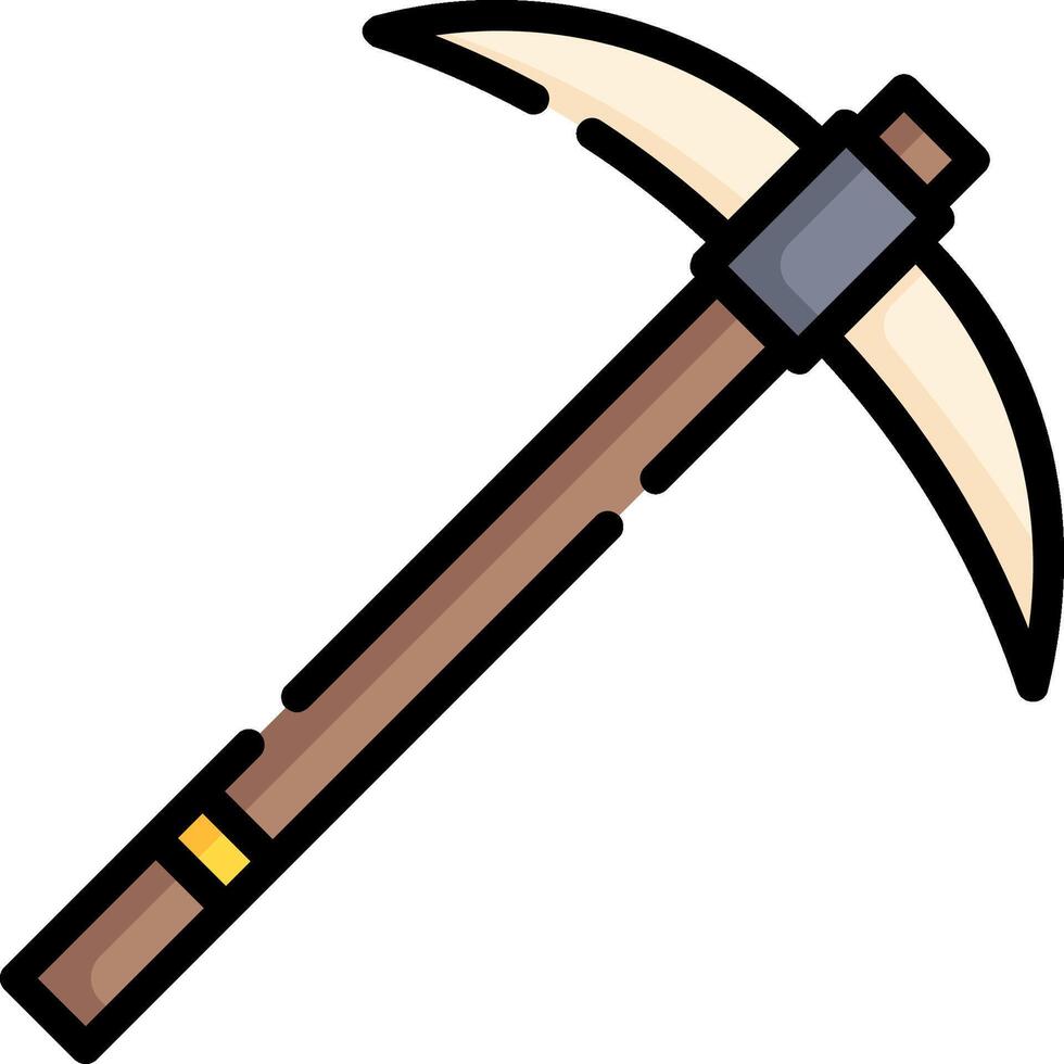 A cartoon axe with a wooden handle vector