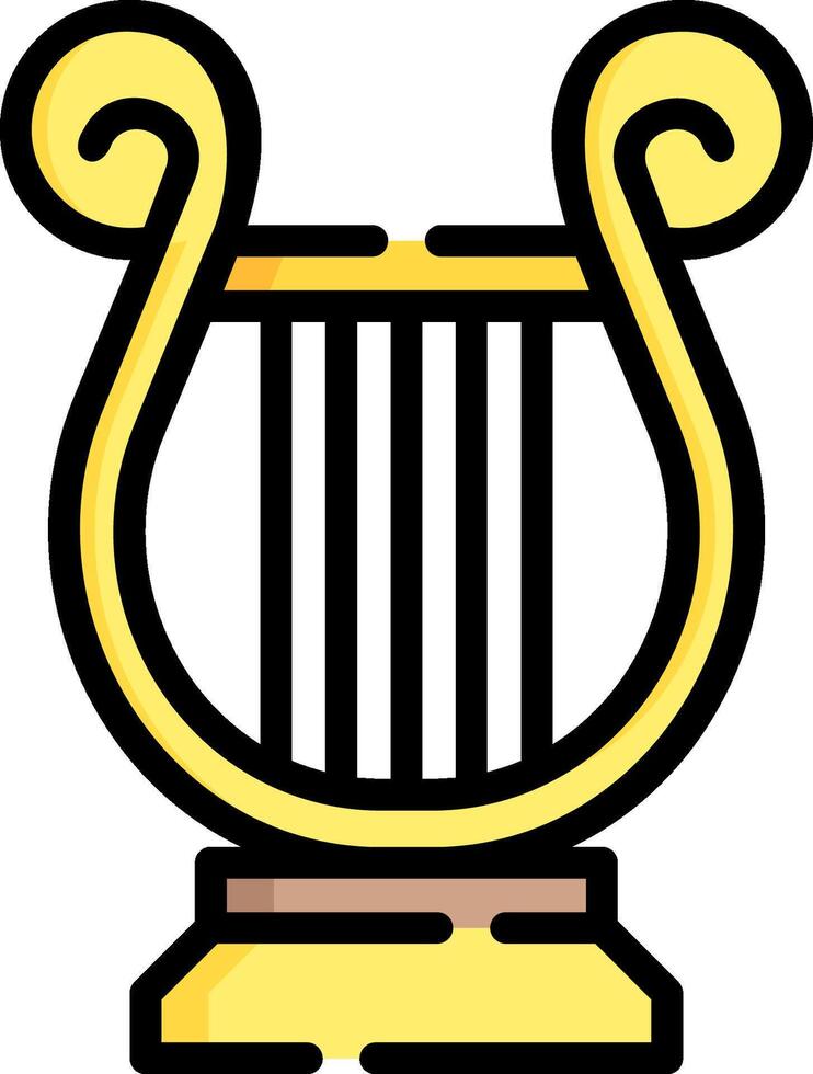 An image of a golden harp vector