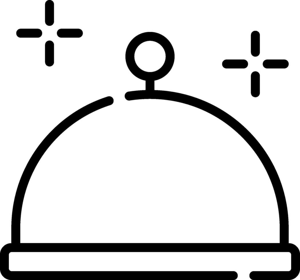 A black and white cloche icon on a white background vector
