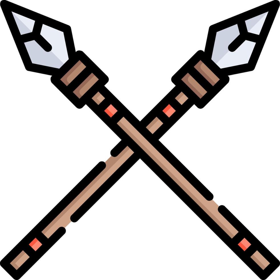 Two crossed arrows with red and white dots vector