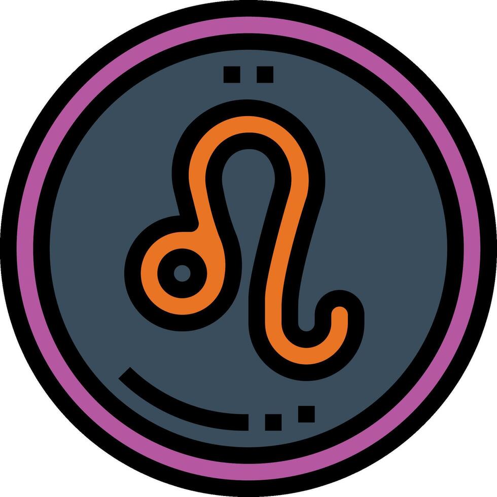 A black and orange zodiac sign in a circle vector