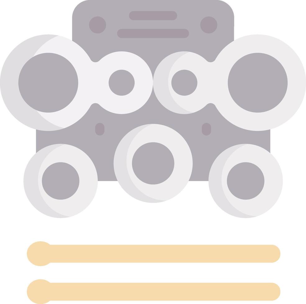 A drum set with two drums and a microphone vector
