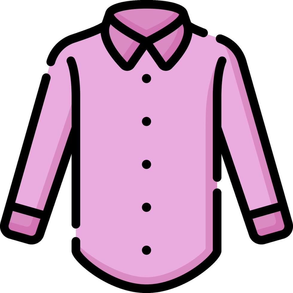 A pink shirt with a collar and collar vector