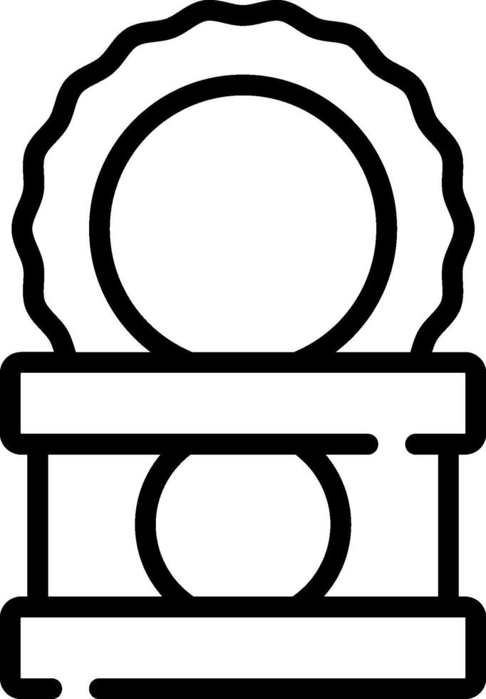 A black and white drawing of a box with a crown on top vector