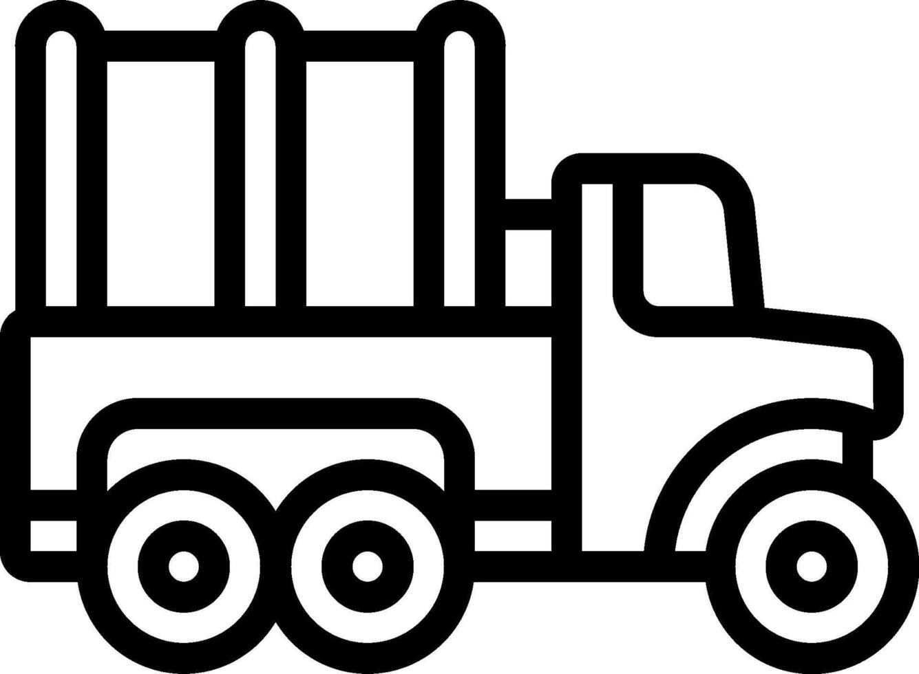 A black and white drawing of a truck vector