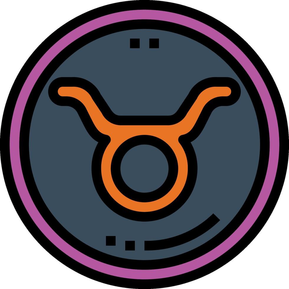 A purple and orange icon with a bull's head vector