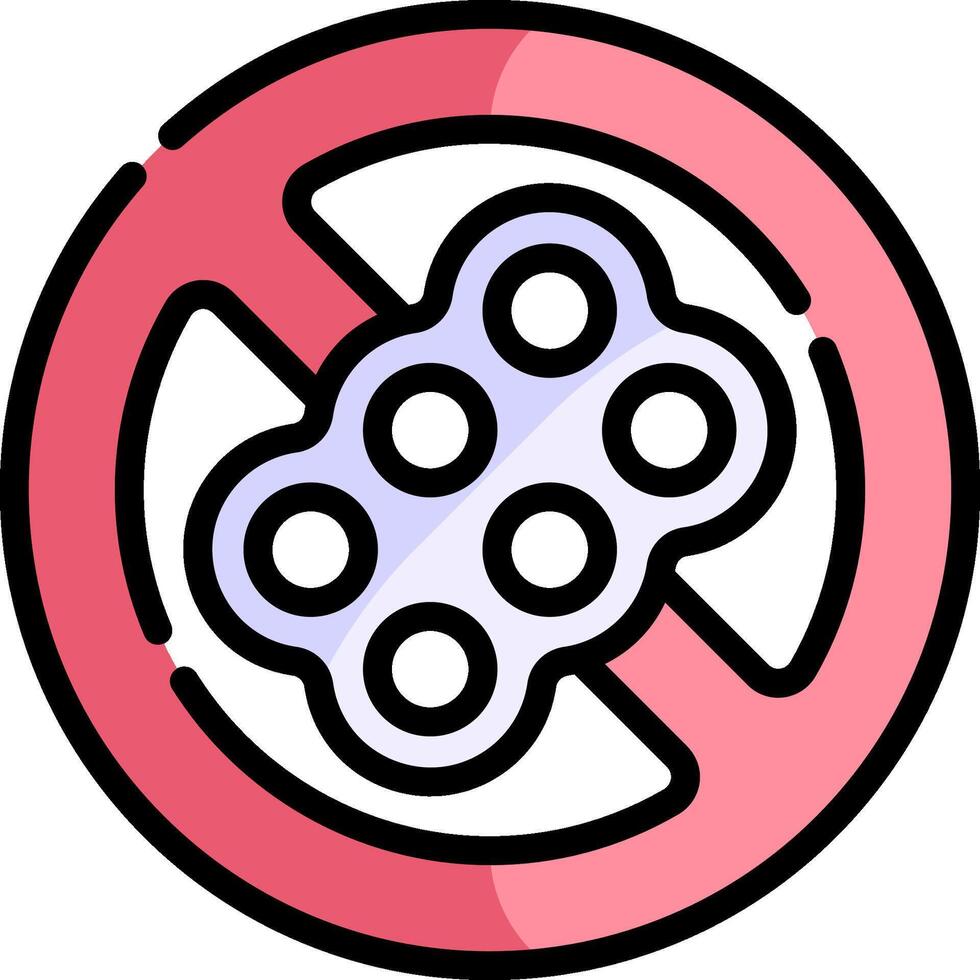 A no pills sign with pills in it vector