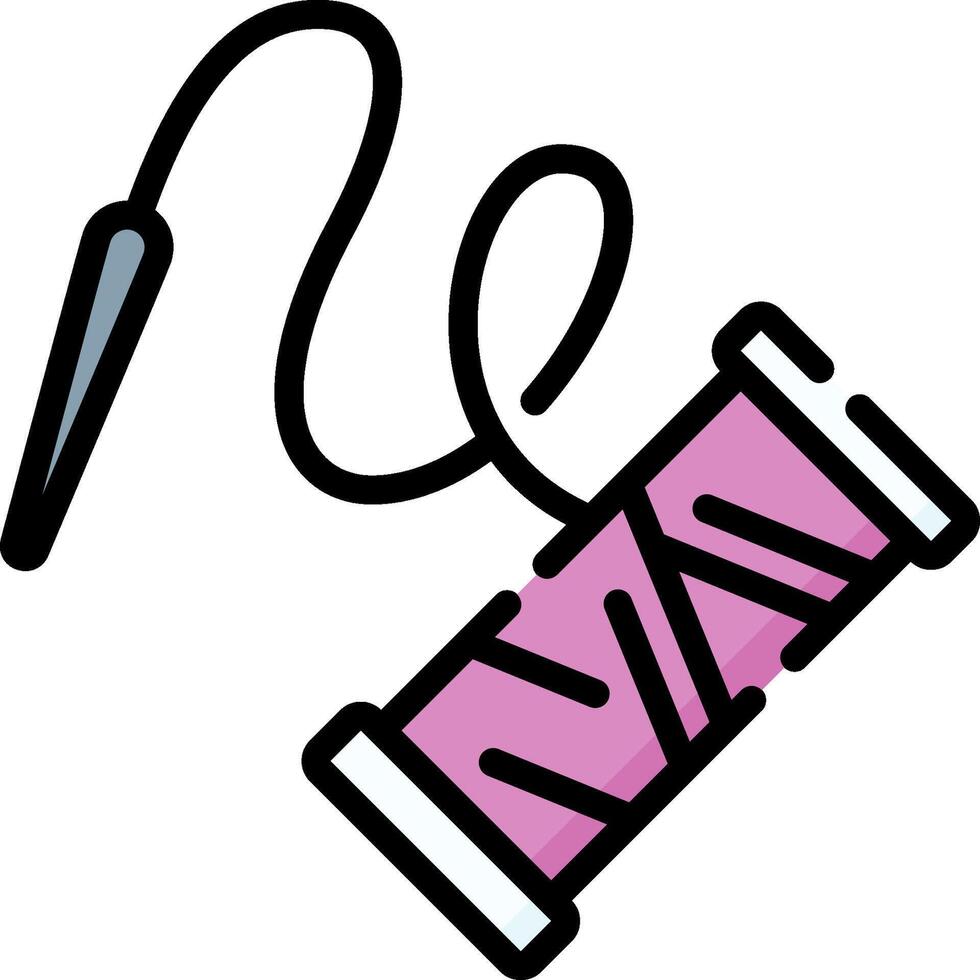 A thread and needle icon on a white background vector