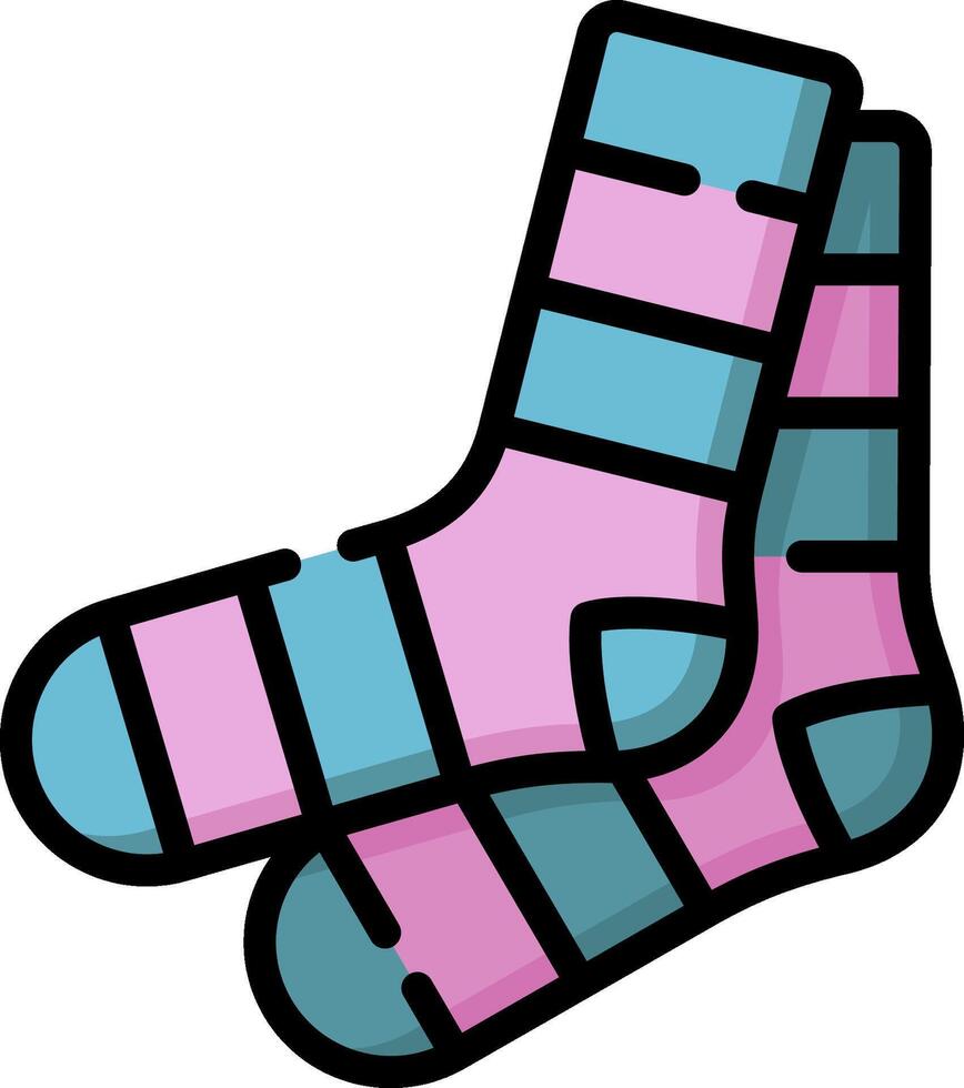 A pair of socks with pink and blue stripes vector