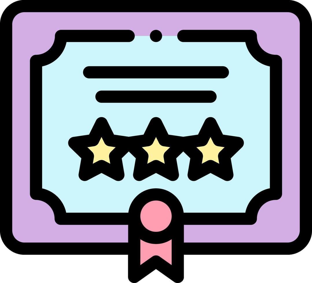 A certificate with five stars on it vector