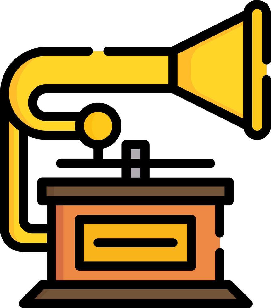 An old gramophone with a microphone icon vector
