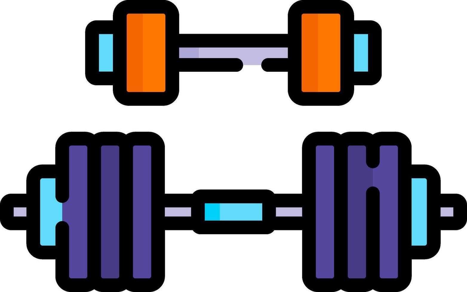 Dumbbells and weights icon vector