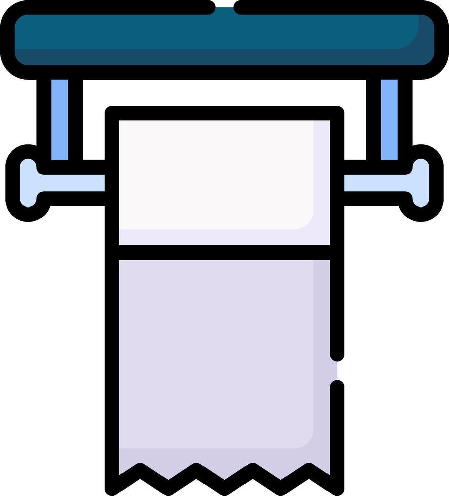 A toilet paper roll is hanging from a machine vector