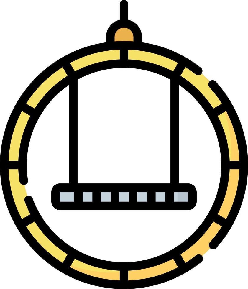 A swing in a circle with a black and white background vector