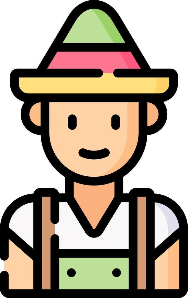A man wearing a hat and overalls vector