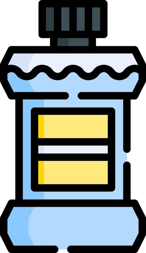 A bottle of perfume with a yellow lid vector