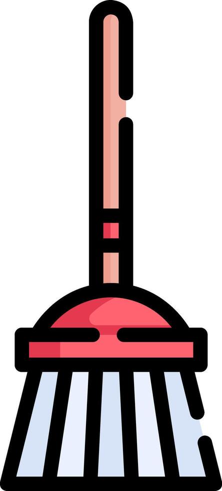 A broom with a handle on top of it vector