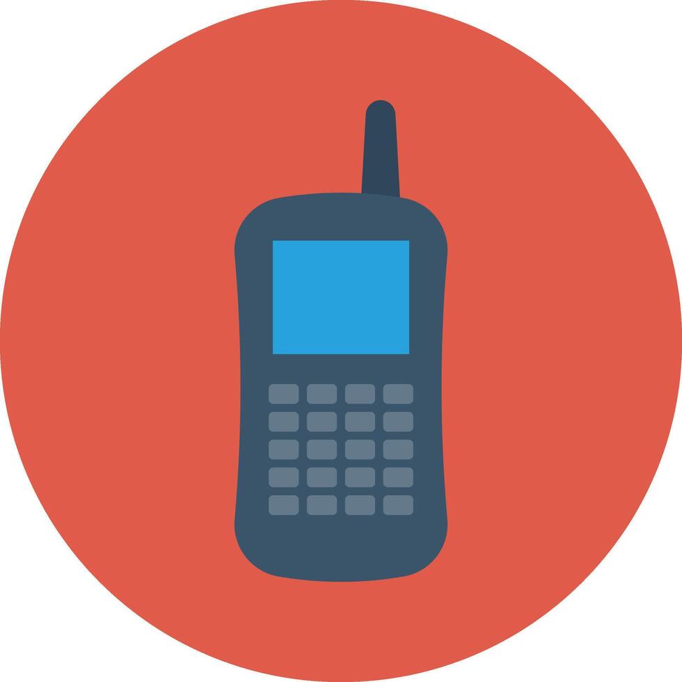 A cell phone icon on a red circle vector