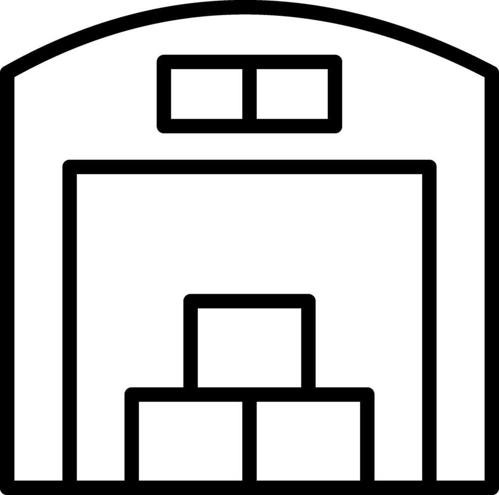 A black and white image of a warehouse vector