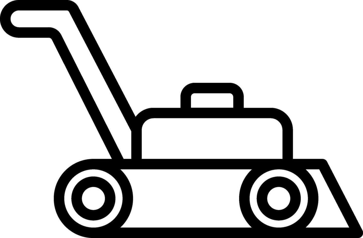 A black and white image of a lawn mower vector