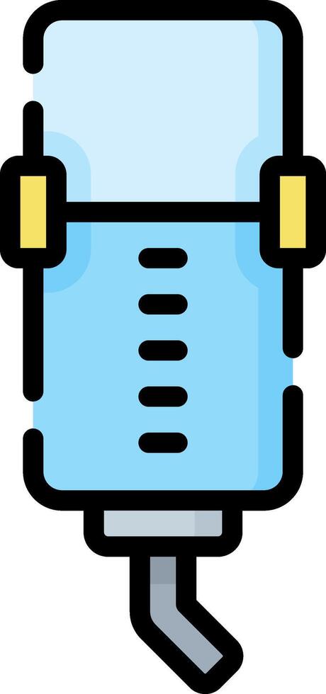 A blue water dispenser with a yellow handle vector