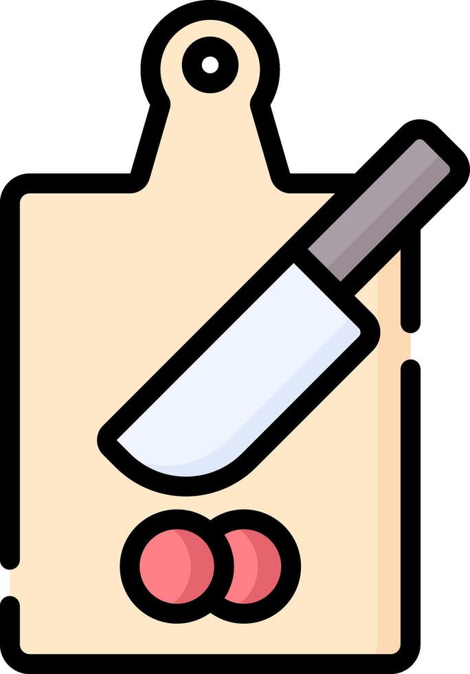 A knife and a cutting board on a white background vector