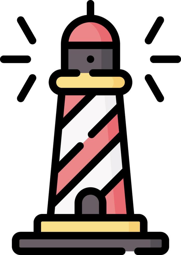 A lighthouse with a striped pole vector