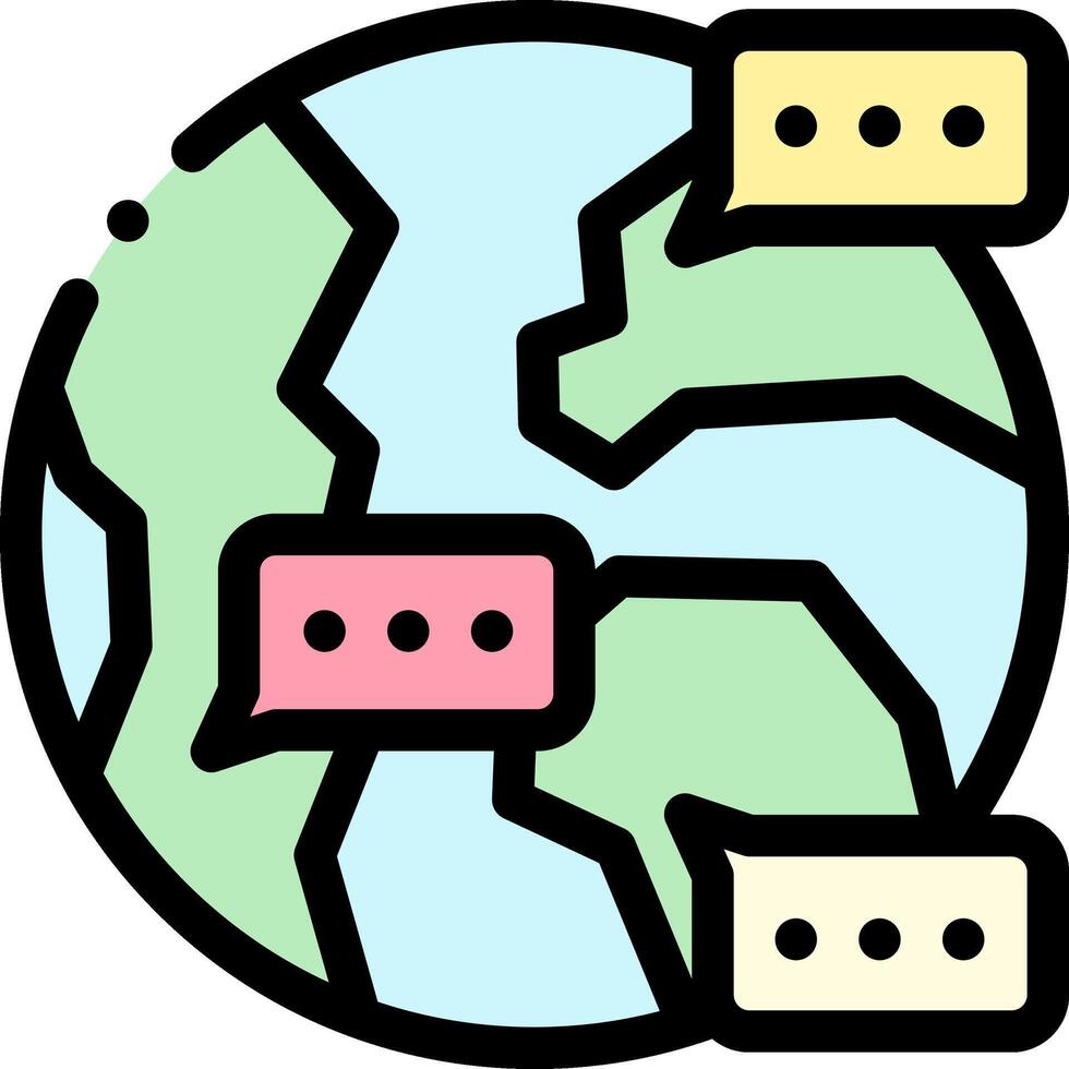 A globe with speech bubbles on it vector