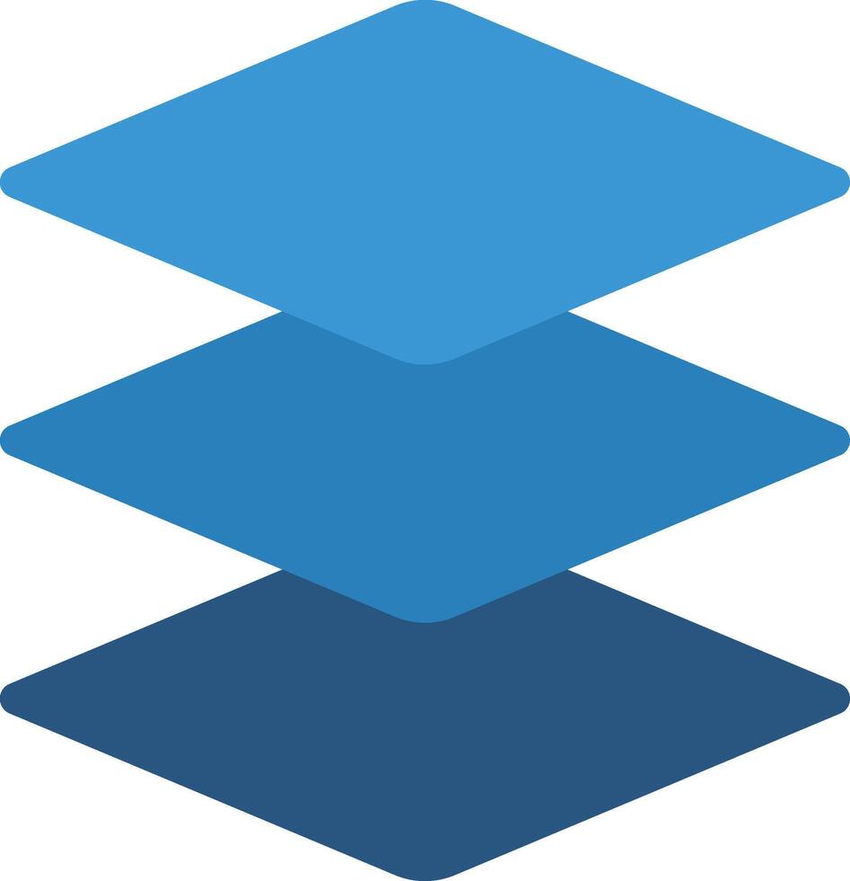 A blue and white logo with three stacked blue cubes vector