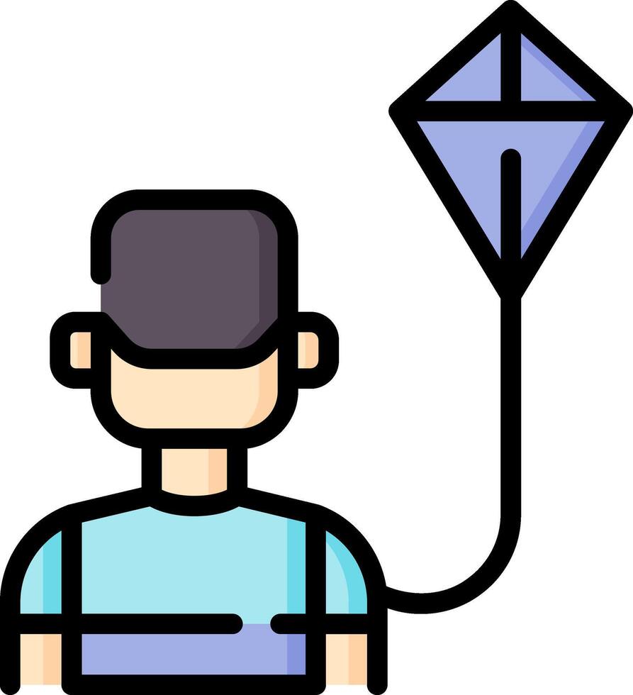 A man with a kite in his hand vector