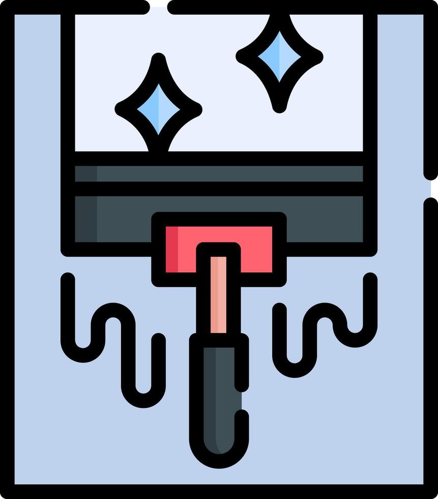 A paint brush with a red handle and a blue handle vector