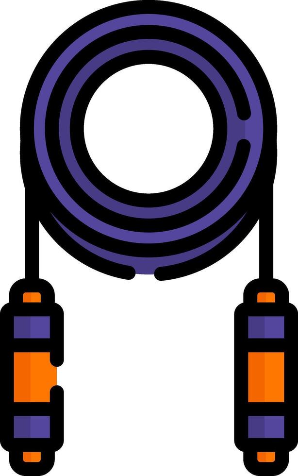 A purple and orange cord with a plug vector