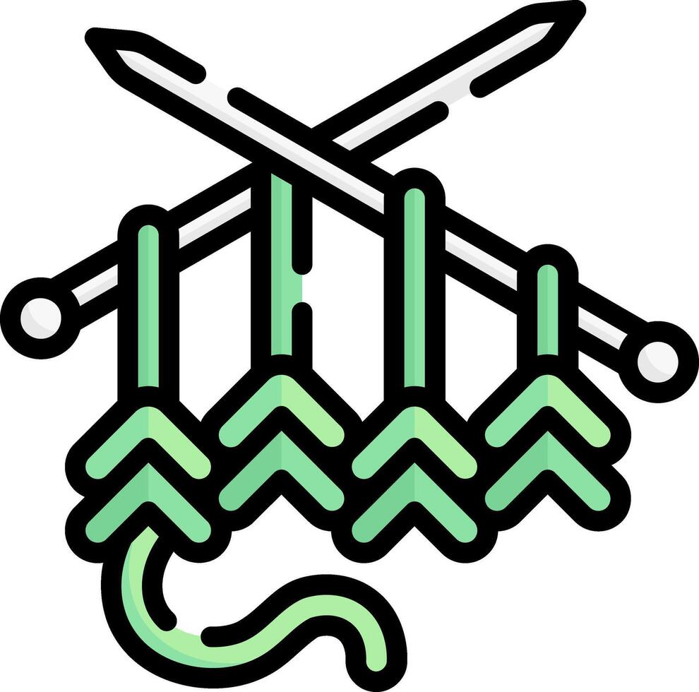 A knitting needle and yarn with arrows vector